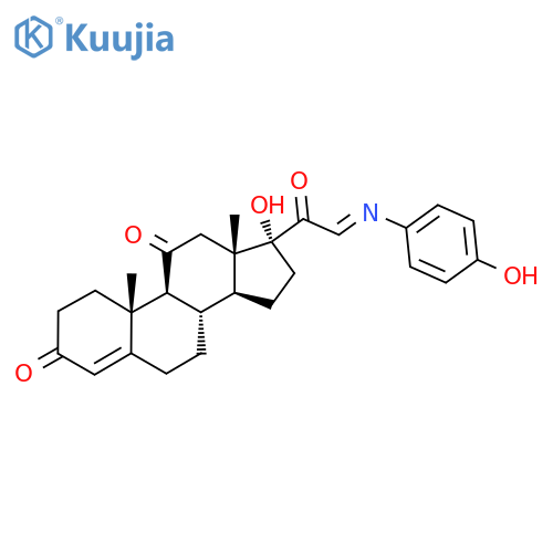 (8S,9S,10R,13S,14S,17R)-17-Hydroxy-17-[2-(4-hydroxyphenyl)iminoacetyl]-10,13-dimethyl-1,2,6,7,8,9,12,14,15,16-decahydrocyclopenta[a]phenanthrene-3,11-dione structure