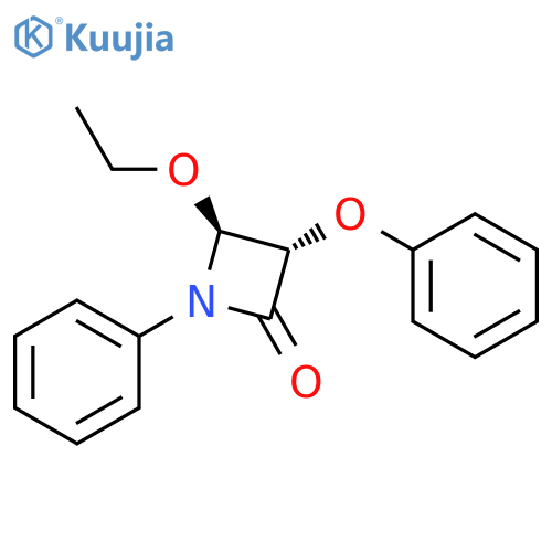 2-Azetidinone, 4-ethoxy-3-phenoxy-1-phenyl-, trans- structure