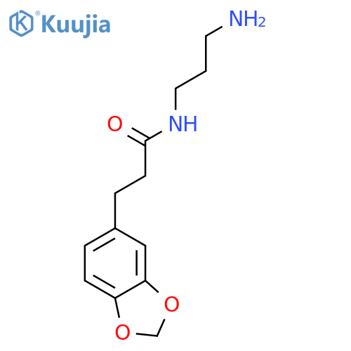 1,3-Benzodioxole-5-propanamide, N-(3-aminopropyl)- structure