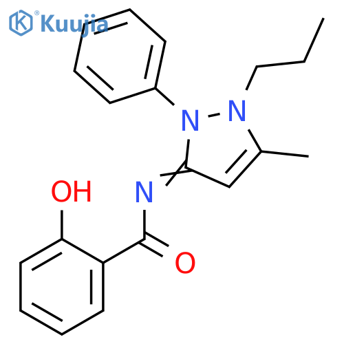Benzamide, N-(1,2-dihydro-5-methyl-2-phenyl-1-propyl-3H-pyrazol-3-ylidene)-2-hydroxy- structure