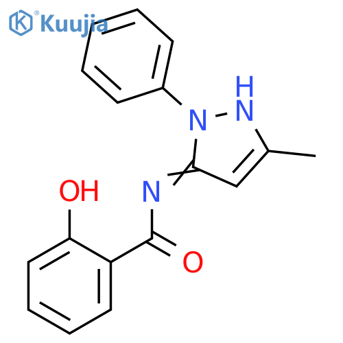 Benzamide, N-(1,2-dihydro-5-methyl-2-phenyl-3H-pyrazol-3-ylidene)-2-hydroxy- structure