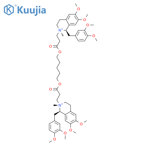 Isoquinolinium,2,2'-[1,5-pentanediylbis[oxy(3-oxo-3,1-propanediyl)]]bis[1-[(3,4-dimethoxyphenyl)methyl]-1,2,3,4-tetrahydro-6,7-dimethoxy-2-methyl-,(1R,1'R,2R,2'R)- structure