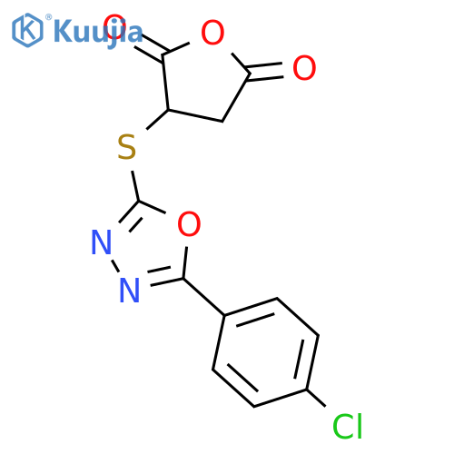 2,5-Furandione, 3-[[5-(4-chlorophenyl)-1,3,4-oxadiazol-2-yl]thio]dihydro- structure