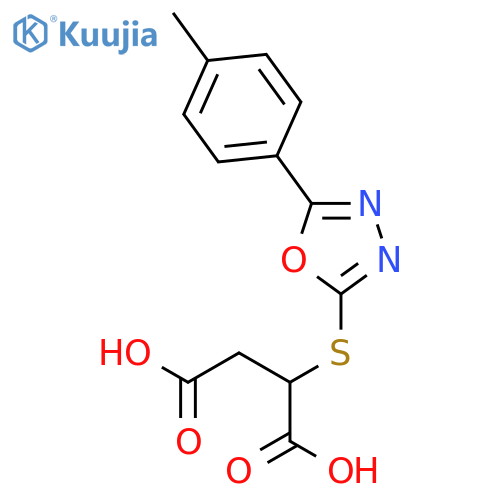 Butanedioic acid, [[5-(4-methylphenyl)-1,3,4-oxadiazol-2-yl]thio]- structure