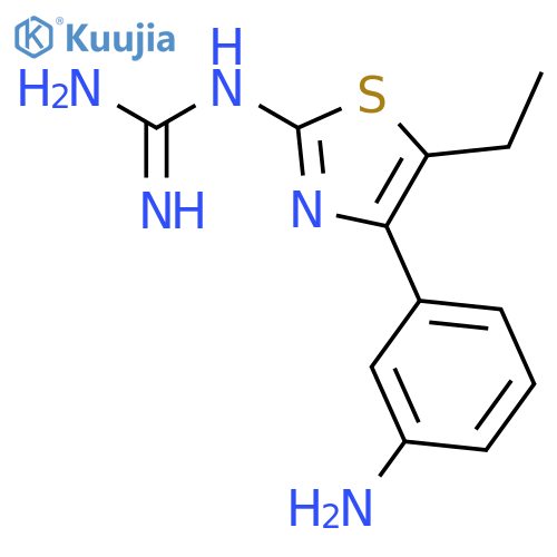 Guanidine, [4-(3-aminophenyl)-5-ethyl-2-thiazolyl]- structure