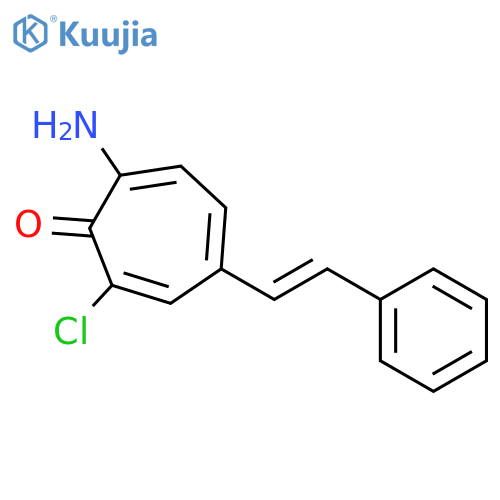 2,4,6-Cycloheptatrien-1-one, 7-amino-2-chloro-4-(2-phenylethenyl)- structure