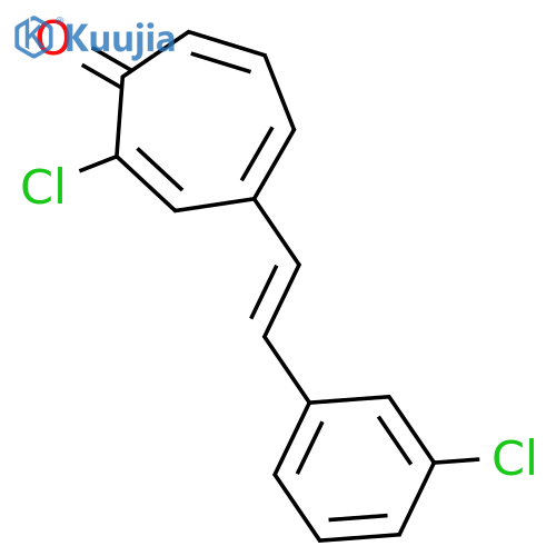 2,4,6-Cycloheptatrien-1-one, 2-chloro-4-[2-(3-chlorophenyl)ethenyl]- structure