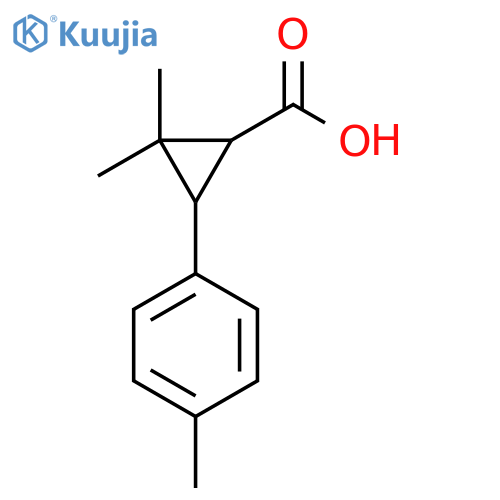 2,2-dimethyl-3-(4-methylphenyl)cyclopropane-1-carboxylic acid structure