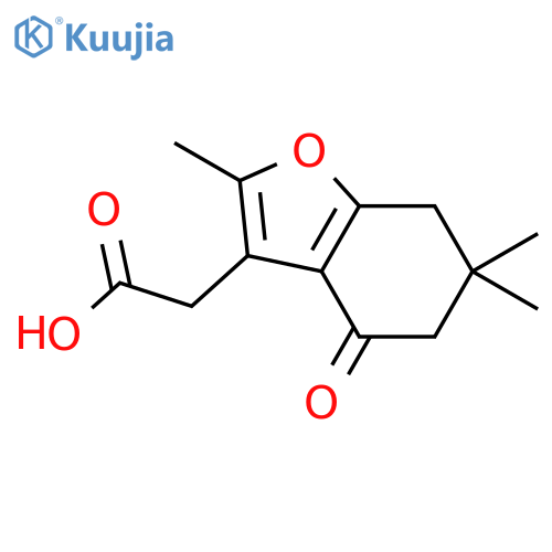 (2,6,6-Trimethyl-4-oxo-4,5,6,7-tetrahydro-benzofuran-3-yl)-acetic acid structure