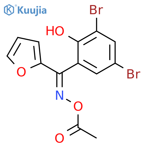 Methanone, (3,5-dibromo-2-hydroxyphenyl)-2-furanyl-, O-acetyloxime structure