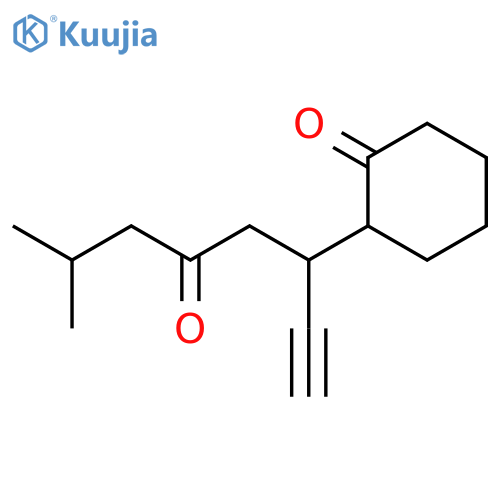 Cyclohexanone, 2-(1-ethynyl-5-methyl-3-oxohexyl)- structure