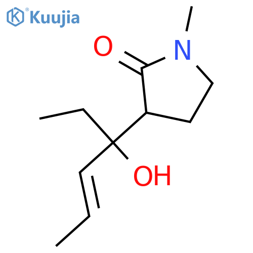 2-Pyrrolidinone, 3-(1-ethyl-1-hydroxy-2-butenyl)-1-methyl- structure