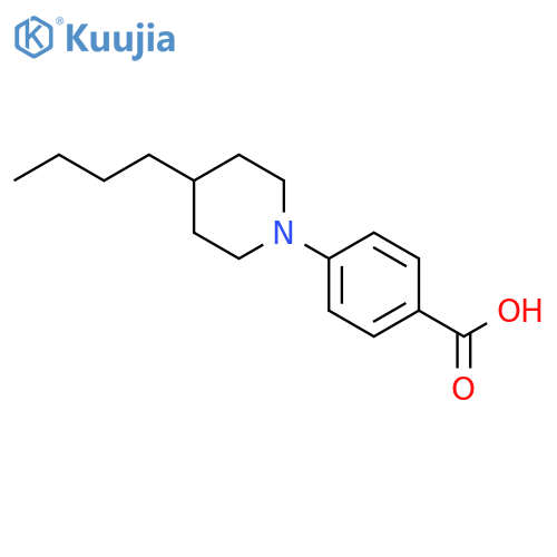 Benzoic acid, 4-(4-butyl-1-piperidinyl)- structure