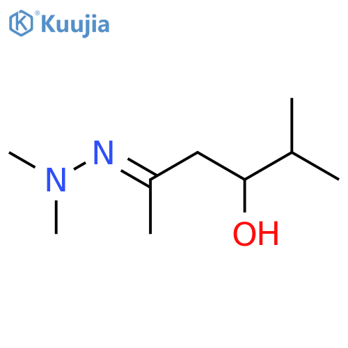 2-Hexanone, 4-hydroxy-5-methyl-, dimethylhydrazone structure