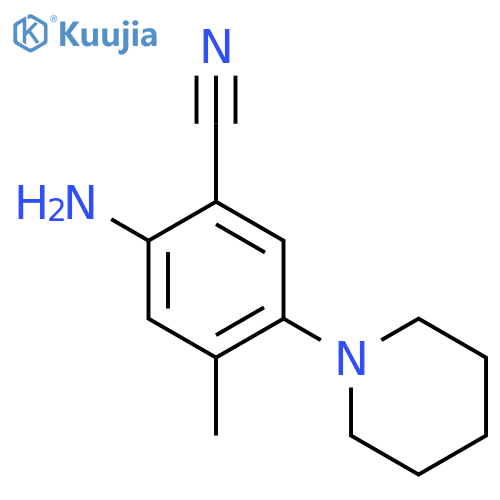 Benzonitrile, 2-amino-4-methyl-5-(1-piperidinyl)- structure