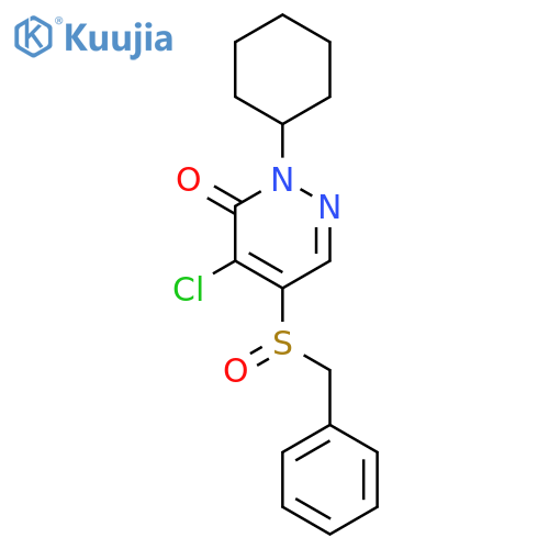 3(2H)-Pyridazinone, 4-chloro-2-cyclohexyl-5-[(phenylmethyl)sulfinyl]- structure