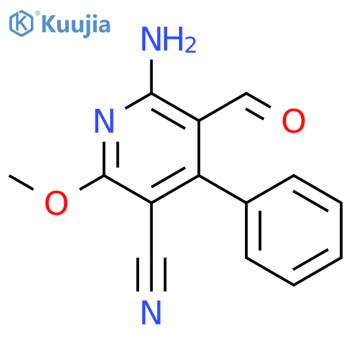 6-Amino-5-formyl-2-methoxy-4-phenylnicotinonitrile structure