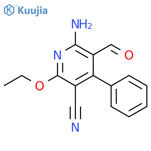 6-Amino-2-ethoxy-5-formyl-4-phenylnicotinonitrile structure