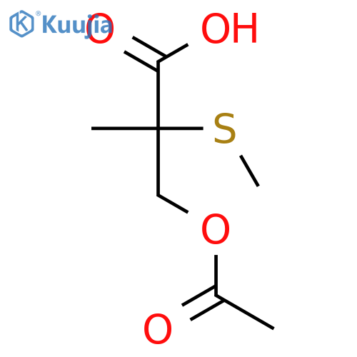 Propanoic acid, 3-(acetyloxy)-2-methyl-2-(methylthio)- structure
