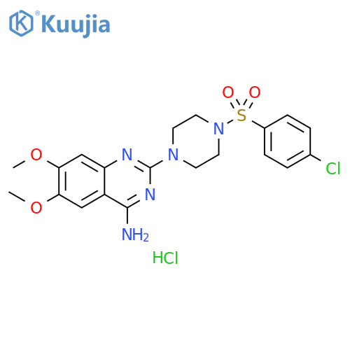 Piperazine,1-(4-amino-6,7-dimethoxy-2-quinazolinyl)-4-[(4-chlorophenyl)sulfonyl]-,monohydrochloride structure