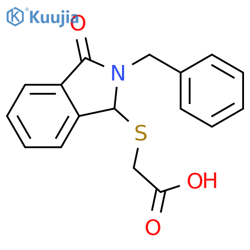 Acetic acid, [[2,3-dihydro-3-oxo-2-(phenylmethyl)-1H-isoindol-1-yl]thio]- structure