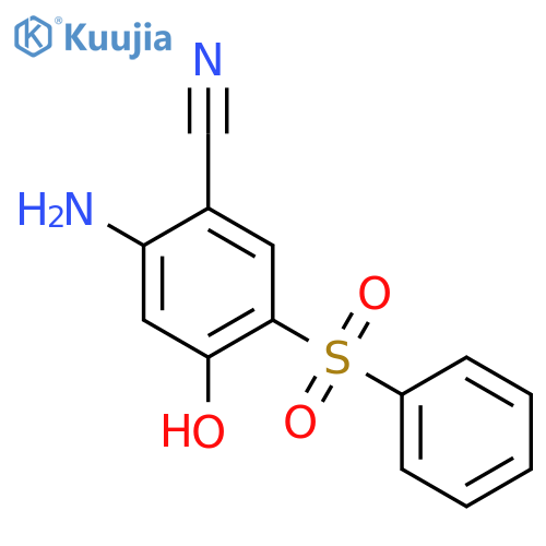 Benzonitrile, 2-amino-4-hydroxy-5-(phenylsulfonyl)- structure