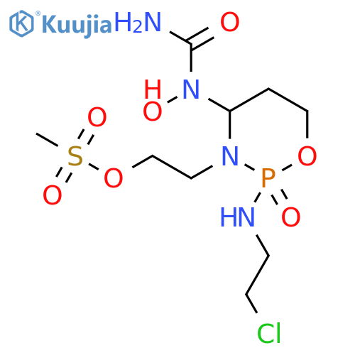 Urea, N-(2-((2-chloroethyl)amino)-3-(2-((methylsulfonyl)oxy)ethyl)tetrahydro-2H-1,3,2-oxazaphosphorin-4-yl)-N-hydroxy-, P-oxide structure