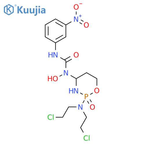 Urea, N-(2-(bis(2-chloroethyl)amino)tetrahydro-2H-1,3,2-oxazaphosphorin-4-yl)-N-hydroxy-N'-(3-nitrophenyl)-, P-oxide structure