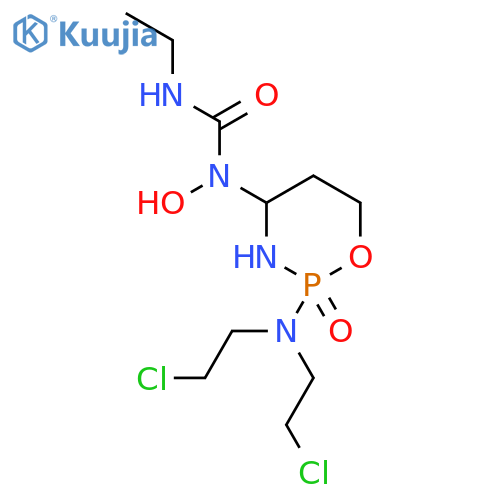 Urea, N-(2-(bis(2-chloroethyl)amino)tetrahydro-2H-1,3,2-oxazaphosphorin-4-yl)-N'-ethyl-N-hydroxy-, P-oxide structure