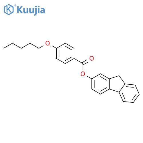 Benzoic acid, 4-(pentyloxy)-, 9H-fluoren-2-yl ester structure