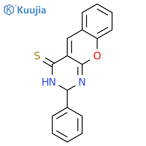 4H-[1]Benzopyrano[2,3-d]pyrimidine-4-thione, 2,3-dihydro-2-phenyl- structure