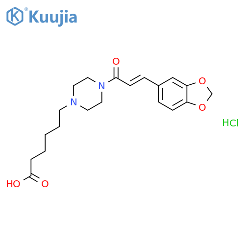 1-Piperazinehexanoicacid, 4-[3-(1,3-benzodioxol-5-yl)-1-oxo-2-propenyl]-, monohydrochloride, (E)-(9CI) structure
