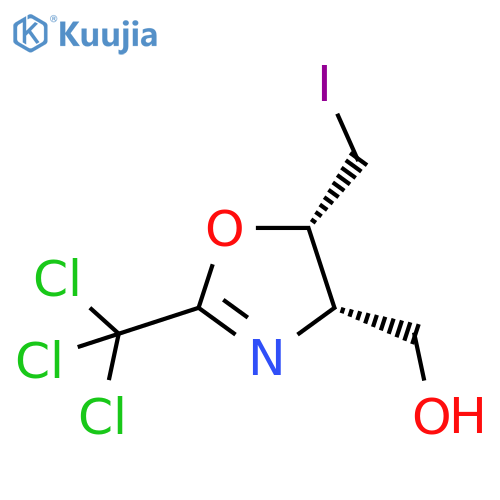 4-Oxazolemethanol, 4,5-dihydro-5-(iodomethyl)-2-(trichloromethyl)-, cis- structure