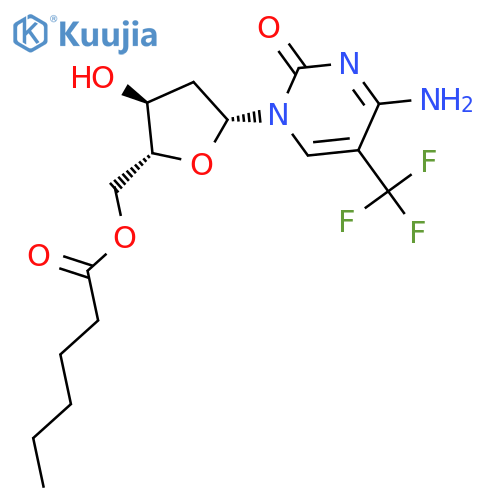 Cytidine, 2'-deoxy-5-(trifluoromethyl)-, 5'-hexanoate structure