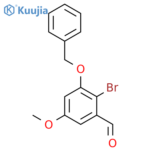 Benzaldehyde, 2-bromo-5-methoxy-3-(phenylmethoxy)- structure