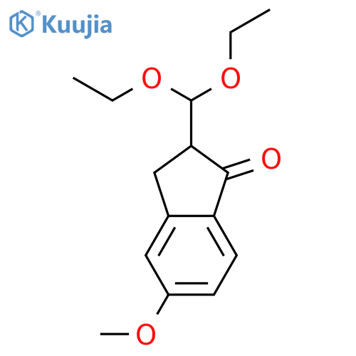 1H-Inden-1-one, 2-(diethoxymethyl)-2,3-dihydro-5-methoxy- structure