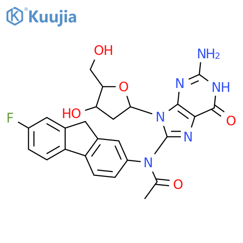8-[acetyl(7-fluoro-9H-fluoren-2-yl)amino]-2'-deoxyguanosine structure