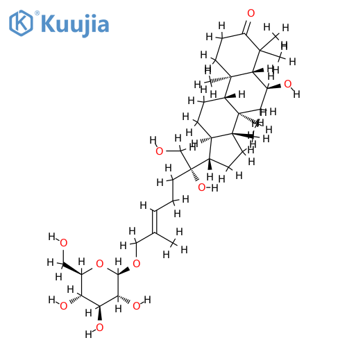 (24E)-26-(β-D-Glucopyranosyloxy)-6α,20,21-trihydroxydammar-24-en-3-one structure