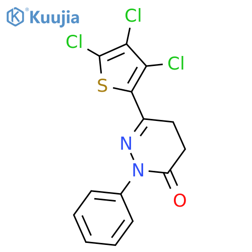 3(2H)-Pyridazinone, 4,5-dihydro-2-phenyl-6-(3,4,5-trichloro-2-thienyl)- structure