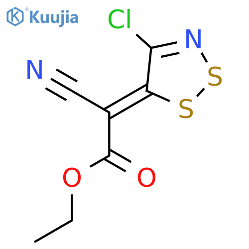 Acetic acid, (4-chloro-5H-1,2,3-dithiazol-5-ylidene)cyano-, ethyl ester structure