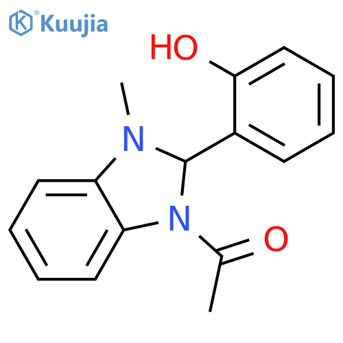 1H-Benzimidazole, 1-acetyl-2,3-dihydro-2-(2-hydroxyphenyl)-3-methyl- structure