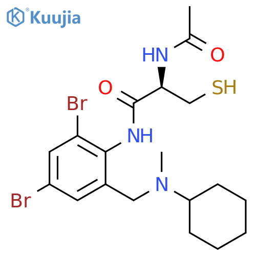 Propanamide,2-(acetylamino)-N-[2,4-dibromo-6-[(cyclohexylmethylamino)methyl]phenyl]-3-mercapto-,(R)- (9CI) structure