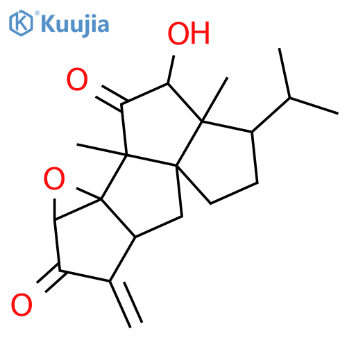 8-hydroxy-7a,9a-dimethyl-3-methylidene-7-(propan-2-yl)hexahydro-1aH,5H-pentaleno[6a',1':5,6]pentaleno[1,6a-b]oxirene-2,9(3H,9aH)-dione structure