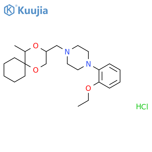 Piperazine, 1-(2-ethoxyphenyl)-4-[(5-methyl-1,4-dioxaspiro[5.5]undec-3-yl)methyl]-, hydrochloride (1:1) structure