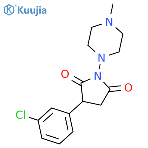 2,5-Pyrrolidinedione, 3-(3-chlorophenyl)-1-(4-methyl-1-piperazinyl)- structure