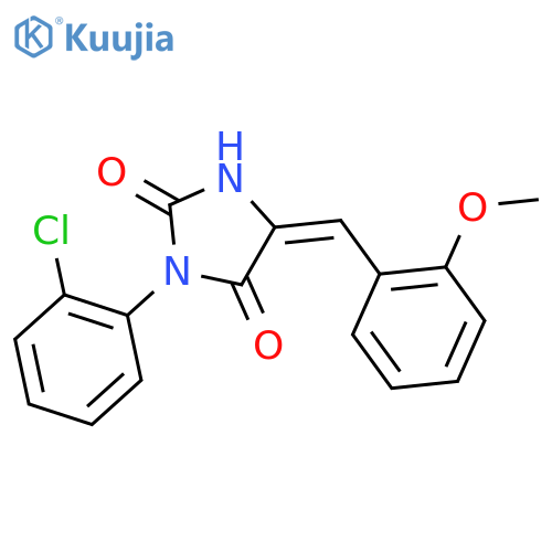(5E)-3-(2-chlorophenyl)-5-[(2-methoxyphenyl)methylidene]imidazolidine-2,4-dione structure