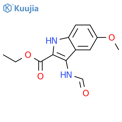1H-Indole-2-carboxylic acid, 3-(formylamino)-5-methoxy-, ethyl ester structure