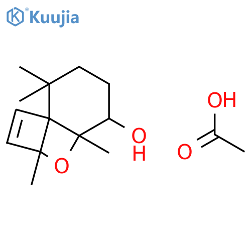 5-Oxatricyclo[4.4.0.01,4]dec-2-en-7-ol, 4,6,10,10-tetramethyl-, acetate structure