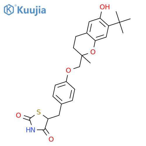 2,4-Thiazolidinedione,5-[[4-[[7-(1,1-dimethylethyl)-3,4-dihydro-6-hydroxy-2-methyl-2H-1-benzopyran-2-yl]methoxy]phenyl]methyl]- structure
