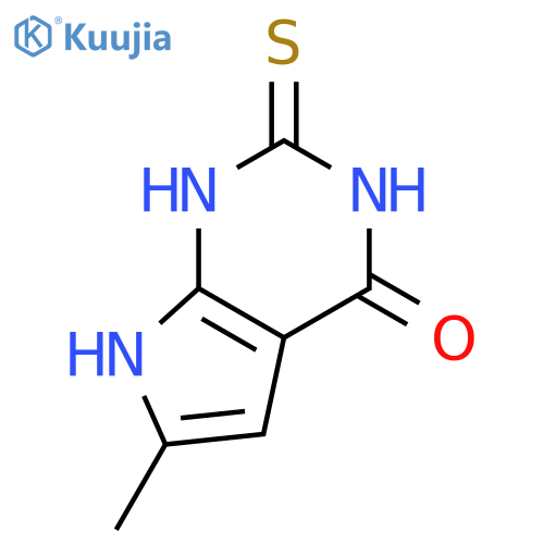 4H-Pyrrolo[2,3-d]pyrimidin-4-one, 1,2,3,7-tetrahydro-6-methyl-2-thioxo- structure